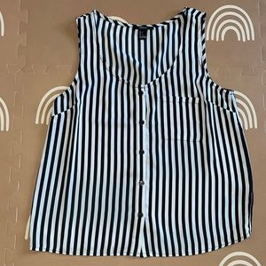 Black and white striped blouse